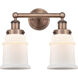 Canton 2 Light 15 inch Antique Copper and Matte White Bath Vanity Light Wall Light