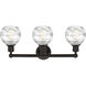 Edison Athens Deco Swirl 3 Light 24 inch Oil Rubbed Bronze Bath Vanity Light Wall Light