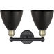 Metal Bristol 2 Light 16.5 inch Black Antique Brass and Matte Black Bath Vanity Light Wall Light