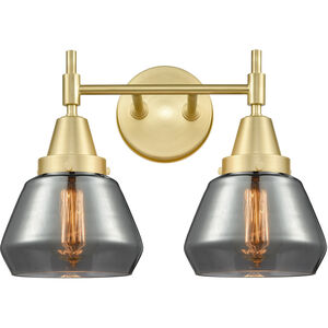 Caden LED 16 inch Satin Brass Bath Vanity Light Wall Light in Plated Smoke Glass