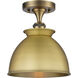 Adirondack 1 Light 8.5 inch Brushed Brass Semi-Flush Mount Ceiling Light