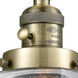 Franklin Restoration Colton 1 Light 6 inch Antique Brass Sconce Wall Light in Clear Halophane Glass, Franklin Restoration