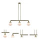 Franklin Restoration Olean 3 Light 39 inch Antique Brass Island Light Ceiling Light in Incandescent, Matte White Glass, Franklin Restoration