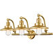 Franklin Restoration Railroad LED 28 inch Satin Gold Bath Vanity Light Wall Light, Franklin Restoration