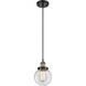 Ballston Beacon LED 6 inch Black Antique Brass Mini Pendant Ceiling Light in Clear Glass, Black Textured