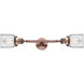 Franklin Restoration Small Bell LED 16 inch Antique Copper Bath Vanity Light Wall Light in Clear Glass, Franklin Restoration