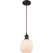 Ballston Belfast LED 6 inch Oil Rubbed Bronze Mini Pendant Ceiling Light in Matte White Glass, Ballston