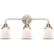 Nouveau 2 Small Canton LED 23.25 inch Polished Nickel Bath Vanity Light Wall Light in Matte White Glass
