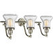 Franklin Restoration Bellmont LED 28 inch Brushed Satin Nickel Bath Vanity Light Wall Light in Seedy Glass, Franklin Restoration