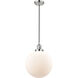 Franklin Restoration Beacon LED 12 inch Polished Nickel Mini Pendant Ceiling Light in Matte White, Franklin Restoration