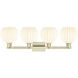 Arcadia White Venetian 4 Light 35 inch Antique Brass Bath Vanity Light Wall Light