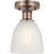 Castile 1 Light 6 inch Antique Copper Flush Mount Ceiling Light in White