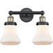Bellmont 2 Light 15.5 inch Black Antique Brass and Matte White Bath Vanity Light Wall Light