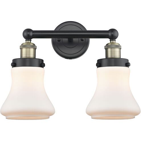 Bellmont 2 Light 15.5 inch Black Antique Brass and Matte White Bath Vanity Light Wall Light