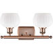 Ballston Fenton LED 16 inch Antique Copper Bath Vanity Light Wall Light in Matte White Glass, Ballston