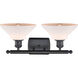 Ballston Orwell LED 18 inch Matte Black Bath Vanity Light Wall Light in Matte White Glass, Ballston