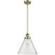 Franklin Restoration Cone LED 12 inch Antique Brass Mini Pendant Ceiling Light in Seedy, Franklin Restoration