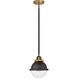 Nouveau 2 Hampden LED 7.25 inch Black Antique Brass Mini Pendant Ceiling Light in Clear Glass