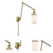 Dover 30 inch 3.50 watt Antique Brass Swing Arm Wall Light, Franklin Restoration