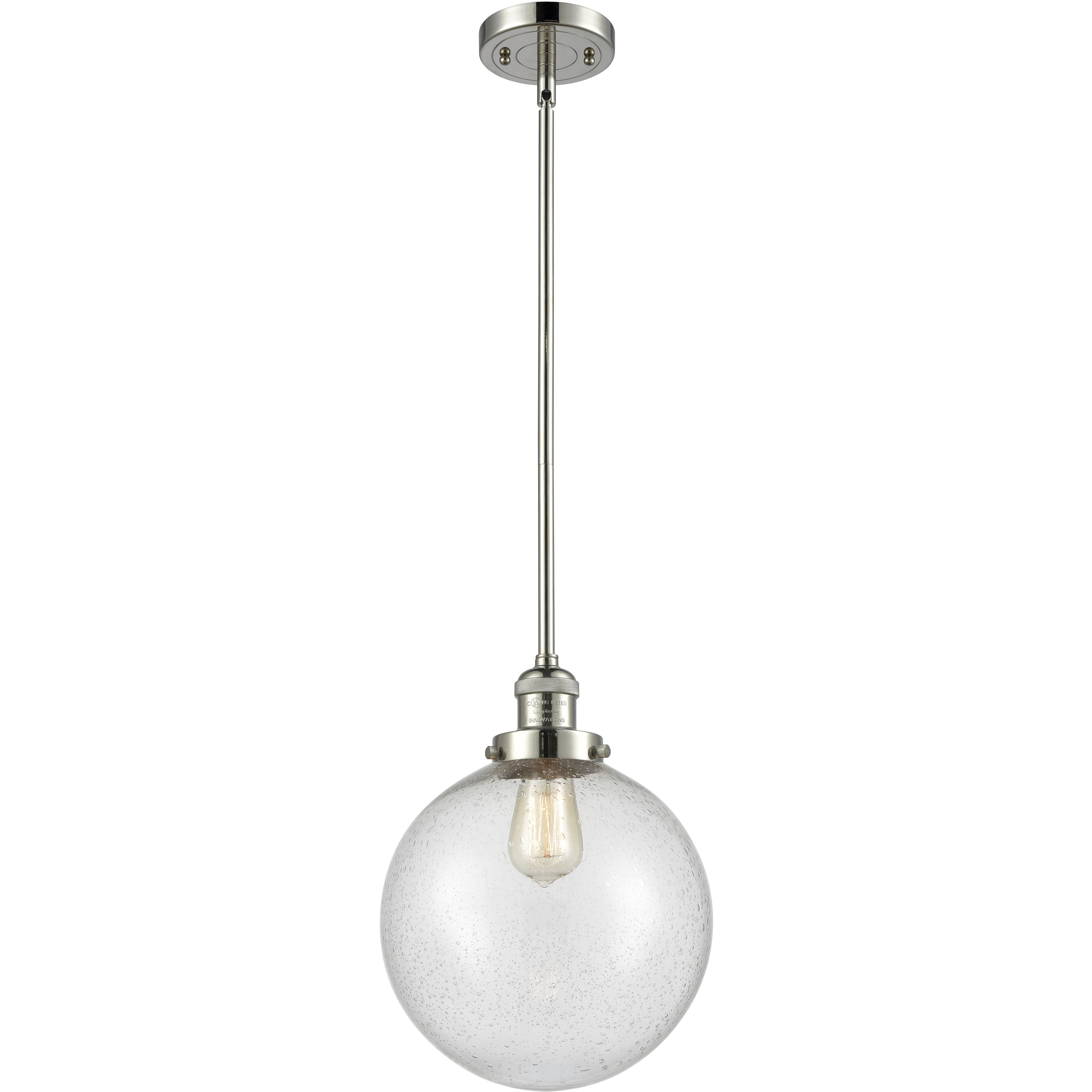 Franklin Restoration Beacon LED 10 inch Polished Nickel Mini Pendant Ceiling Light in Seedy, Franklin Restoration