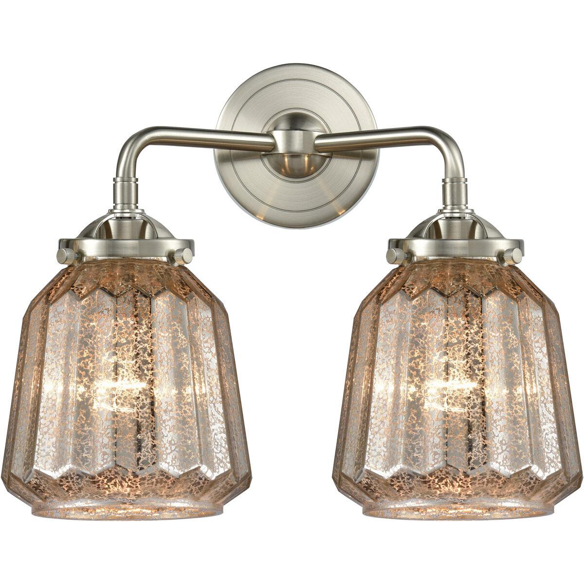 Mercury glass bathroom vanity light top
