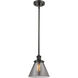 Ballston Large Cone 1 Light 8 inch Oil Rubbed Bronze Pendant Ceiling Light in Plated Smoke Glass, Ballston