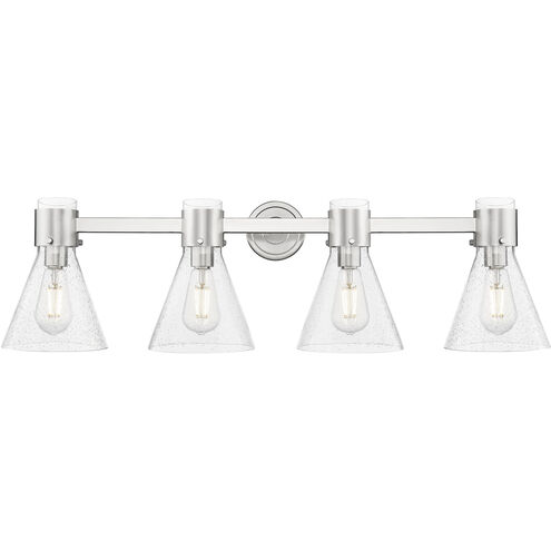 Downtown Urban Lawton Cone 4 Light 34 inch Satin Nickel Bath Vanity Light Wall Light in Seedy