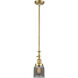 Franklin Restoration Bell LED 5 inch Satin Gold Mini Pendant Ceiling Light in Plated Smoke, Franklin Restoration