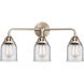 Nouveau 2 Small Bell LED 23 inch Oil Rubbed Bronze Bath Vanity Light Wall Light in Clear Glass