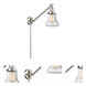 Bellmont 35 inch 3.50 watt Satin Nickel Swing Arm Wall Light, Franklin Restoration