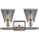Ballston Small Cone LED 16 inch Brushed Satin Nickel Bath Vanity Light Wall Light in Plated Smoke Glass, Ballston