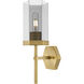 Downtown Urban Blakeley Wallchiere Wall Light in Brushed Brass, Light Smoke Glass