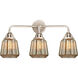 Nouveau 2 Chatham 3 Light 24 inch Polished Nickel Bath Vanity Light Wall Light in Mercury Glass