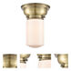 Aditi Dover 1 Light 6 inch Antique Brass Flush Mount Ceiling Light in Incandescent, Matte White Glass, Aditi