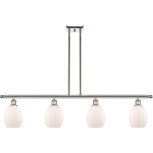 Ballston Eaton LED 48 inch Polished Nickel Island Light Ceiling Light in Matte White Glass, Ballston