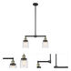 Franklin Restoration Bell LED 21 inch Black Antique Brass Island Light Ceiling Light in Deco Swirl Glass