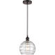 Edison Athens Deco Swirl LED 8 inch Oil Rubbed Bronze Mini Pendant Ceiling Light