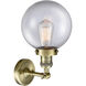 Franklin Restoration Large Beacon LED 8 inch Antique Brass Semi-Flush Mount Ceiling Light in Clear Glass, Franklin Restoration