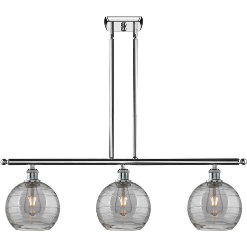 Ballston Deco Swirl 3 Light 36 inch Polished Chrome Island Light Ceiling Light, Ballston