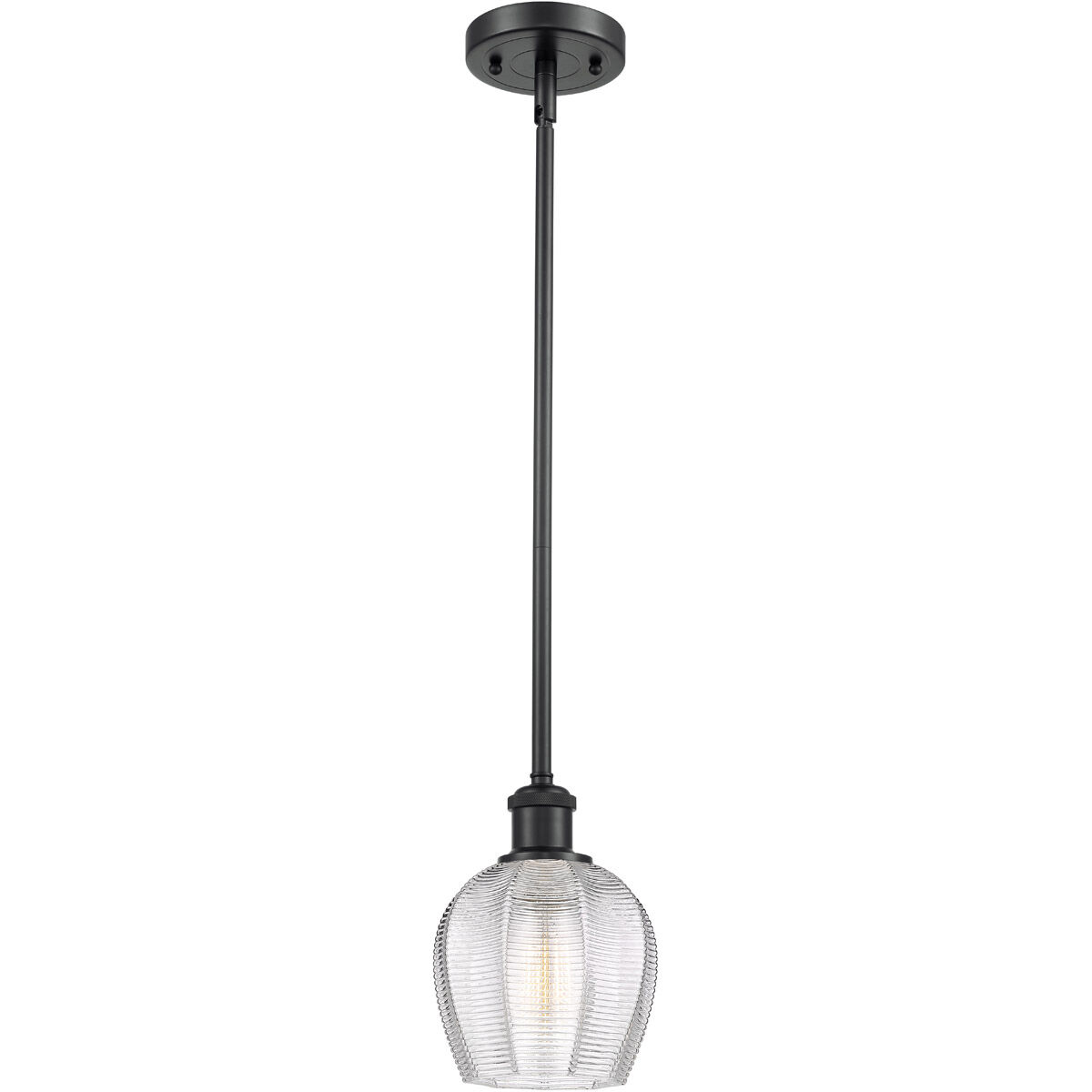 Ballston Norfolk 1 Light 6 inch Matte Black Mini Pendant Ceiling Light in Clear Glass