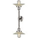 Franklin Restoration Halophane LED 18 inch Polished Nickel Bath Vanity Light Wall Light in Clear Halophane Glass, Franklin Restoration