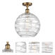 Ballston X-Large Deco Swirl LED 12 inch Brushed Brass Semi-Flush Mount Ceiling Light, Ballston