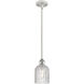 Bridal Veil 1 Light 5 inch Antique Copper Mini Pendant Ceiling Light in Princess Blue Glass