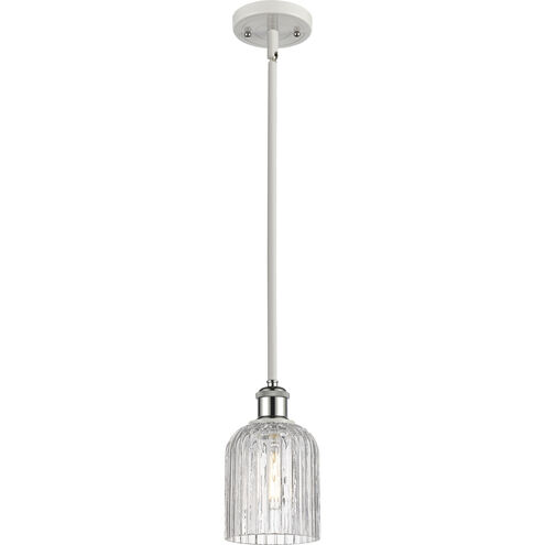 Bridal Veil 1 Light 5 inch Antique Copper Mini Pendant Ceiling Light in Princess Blue Glass
