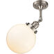 Franklin Restoration Large Beacon 1 Light 8 inch Brushed Satin Nickel Semi-Flush Mount Ceiling Light in Matte White Glass, Franklin Restoration