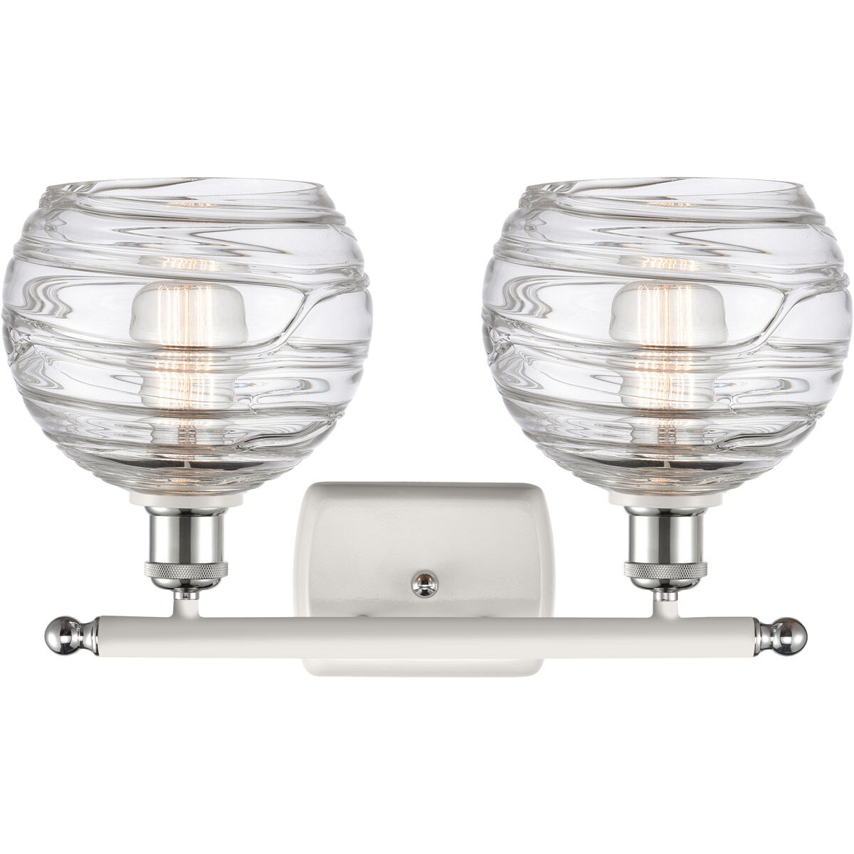 Ballston Deco Swirl LED 16 inch White and Polished Chrome Bath Vanity Light Wall Light, Ballston