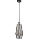Ballston Windham LED 7 inch Black Antique Brass Mini Pendant Ceiling Light in Plated Smoke Glass