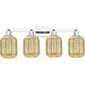 Preston 4 Light 36 inch Polished Nickel Bath Vanity Light Wall Light in Mercury Glass