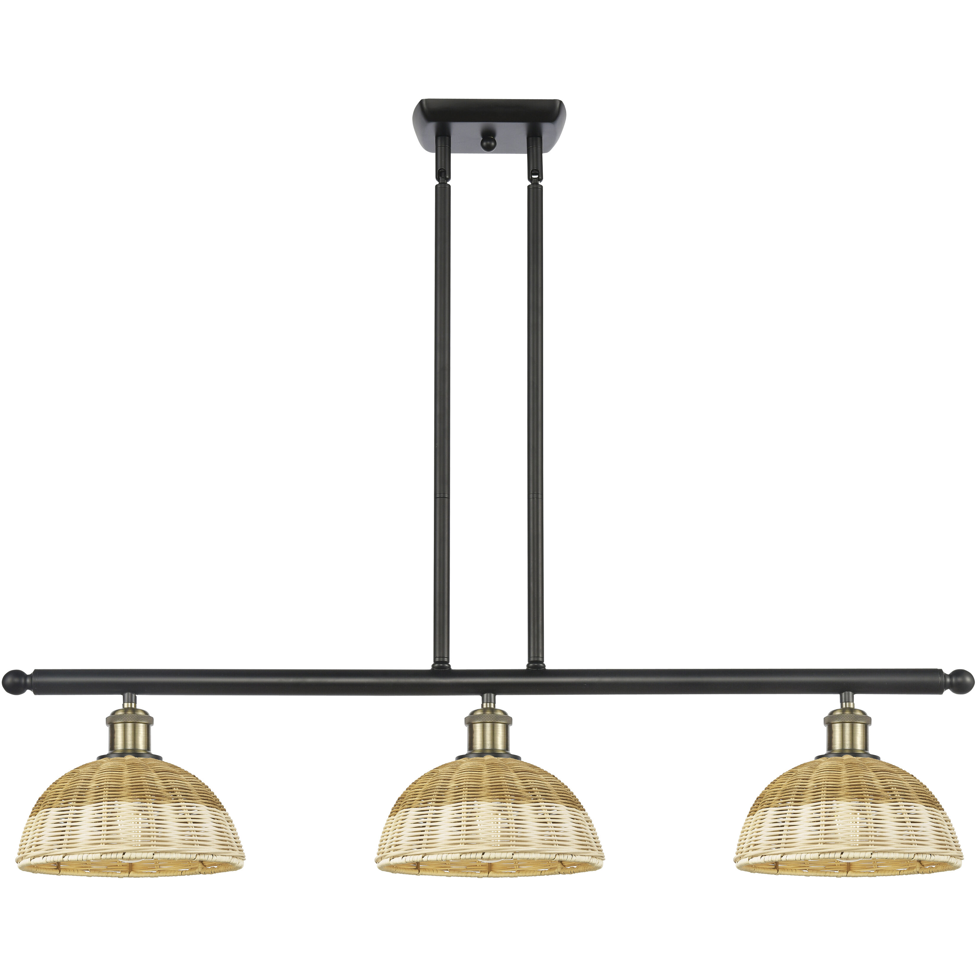 Ballston Bristol Natural II Island Light Ceiling Light in Black Antique Brass