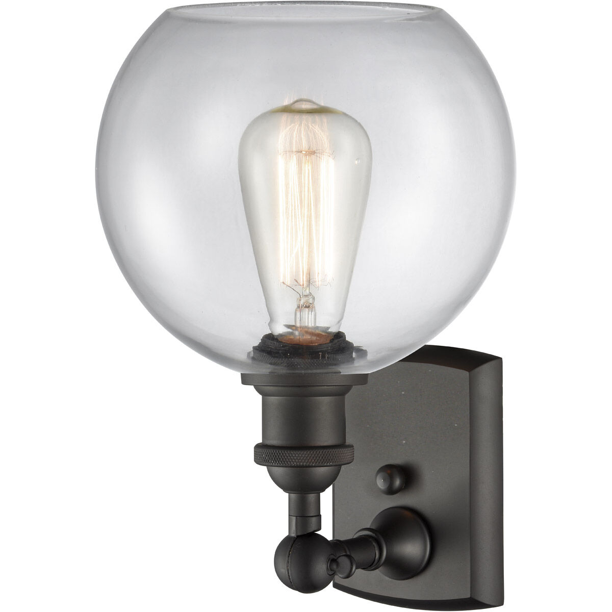 Ballston Athens 1 Light 8 inch Oil Rubbed Bronze Sconce Wall Light in Clear Glass, Ballston